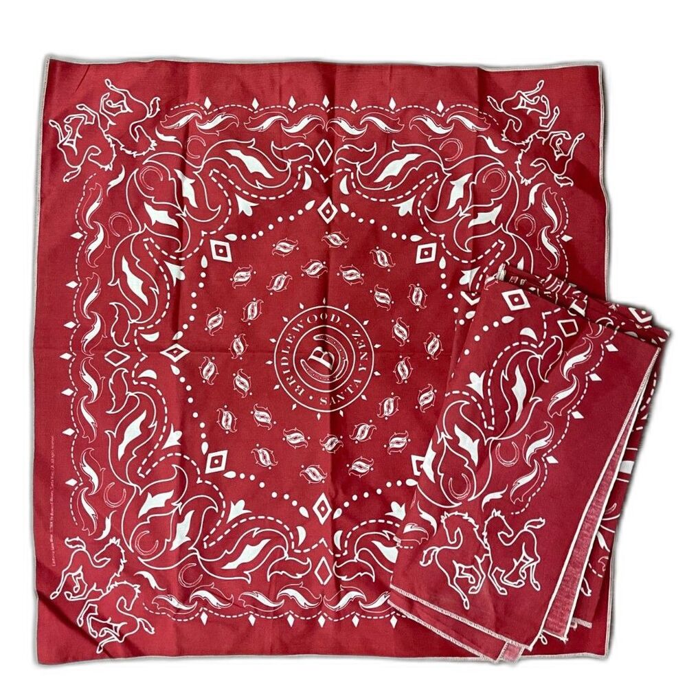 6 Bridlewood Winery Santa Ynez Horse Motif Table Napkins Set ~Handkerchief Style